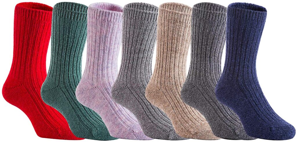 Lian LifeStyle HR1617 kids wool-blend crew socks, 4-pair source family image