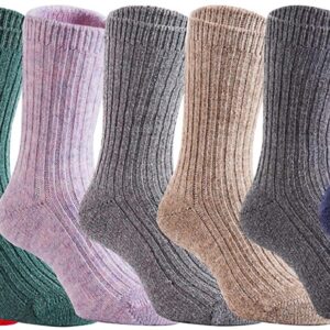 Lian LifeStyle HR1617 kids wool-blend crew socks, 4-pair source family image