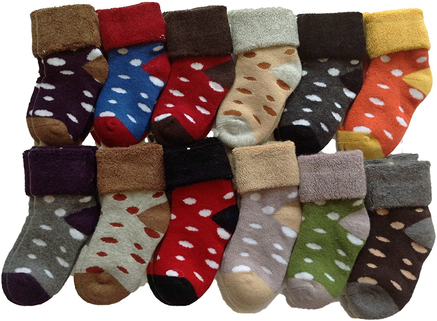 Lian LifeStyle toddler dotted wool socks random boy colors ages 1–3