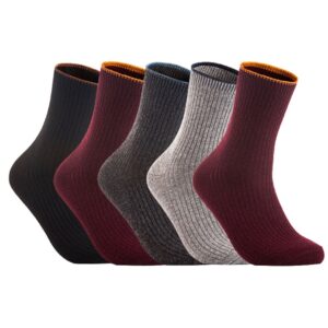 Lian LifeStyle HR1612 women's wool crew socks random colors 5-pair