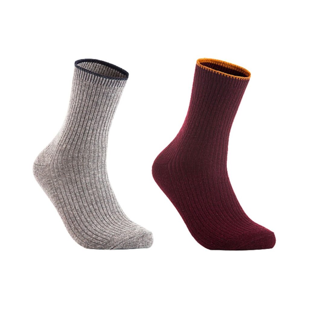 Lian LifeStyle HR1612 women's wool crew socks random colors 2-pair