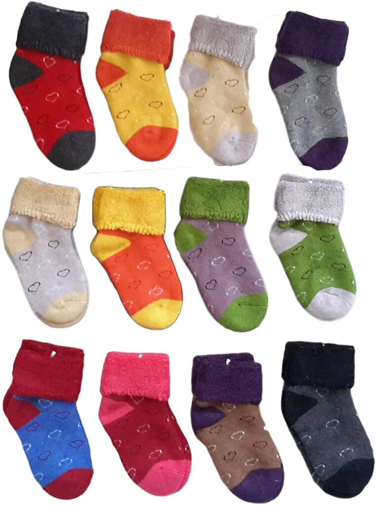 Lian LifeStyle children's wool heart socks random colors, 3 pairs