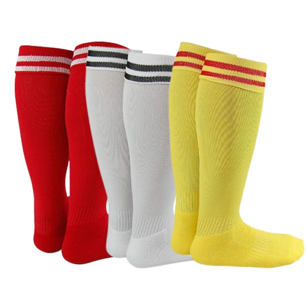 Lian LifeStyle XL002 girls' knee-high sports socks — assorted colors, 3 pairs, size L