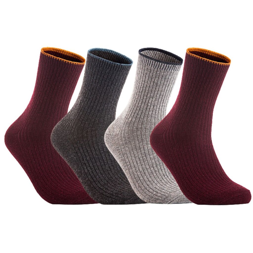 Lian LifeStyle HR1612 women's wool crew socks random colors 4-pair