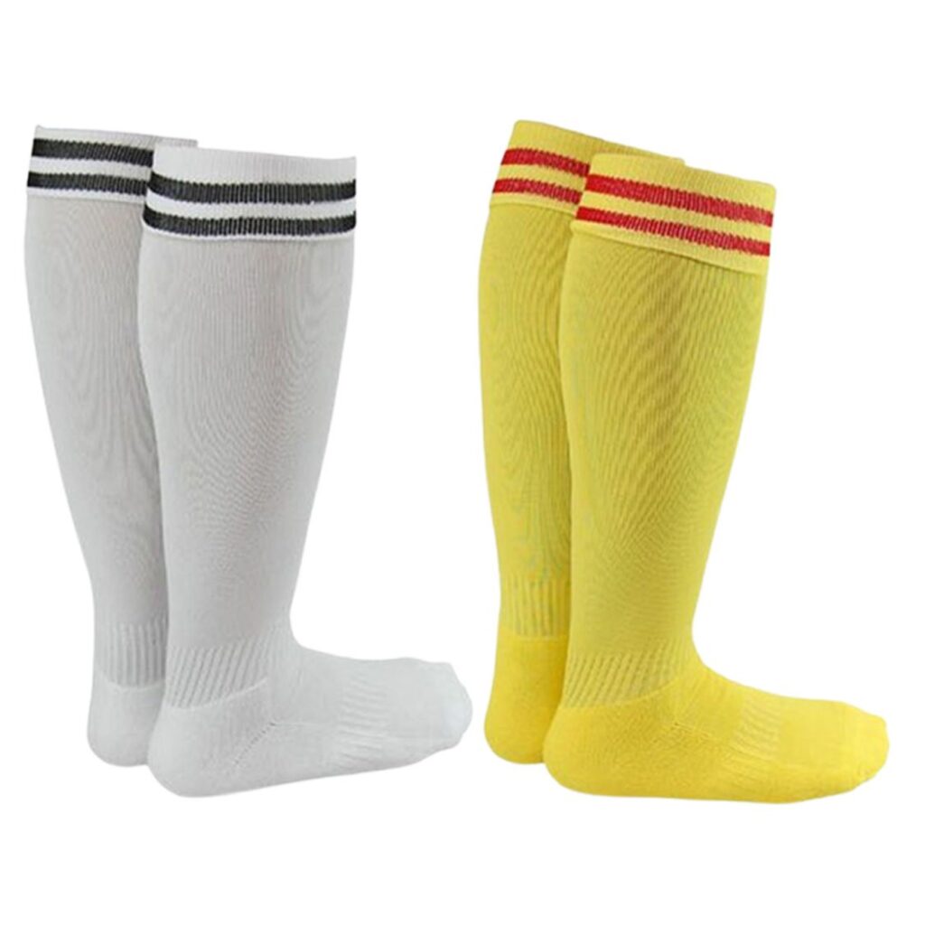 Lian LifeStyle XL002 girls' knee-high sports socks — assorted colors, 2 pairs, size L