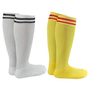 Lian LifeStyle XL002 girls' knee-high sports socks — assorted colors, 2 pairs, size L
