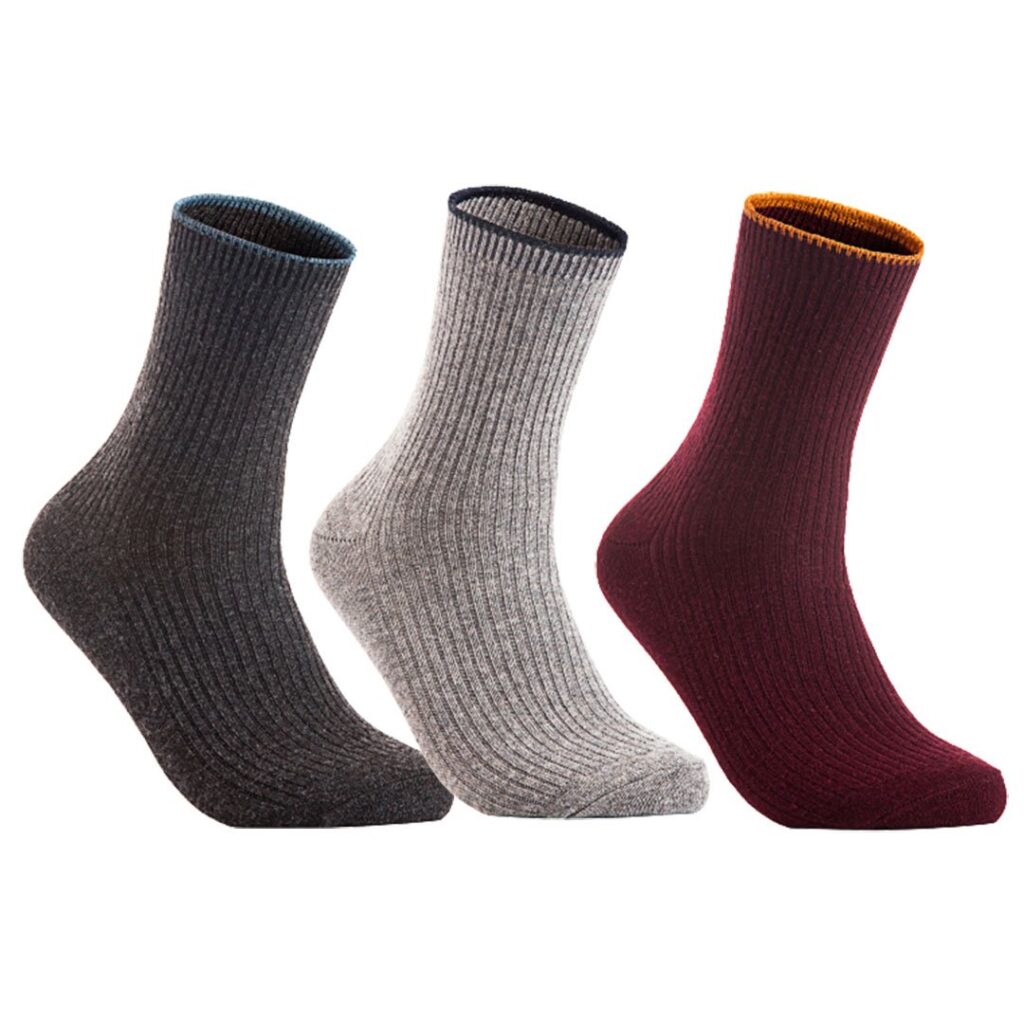 Lian LifeStyle HR1612 women's wool crew socks random colors 3-pair