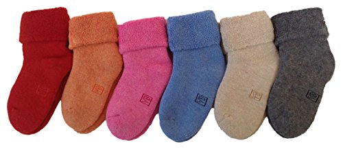 Lian LifeStyle children's wool-blend crew socks random boy colors, 3 pairs
