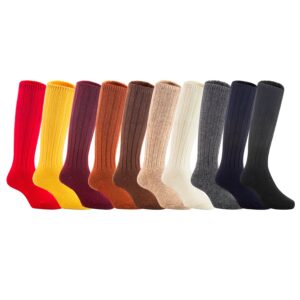 Lian LifeStyle FS02 children's knee-high wool-blend socks random boy colors, 6 pairs