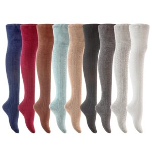 Lian LifeStyle JMYP1025 assorted thigh-high cotton socks, 3 pairs